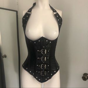 Beautiful Goth Steel Boned Leather Cincher